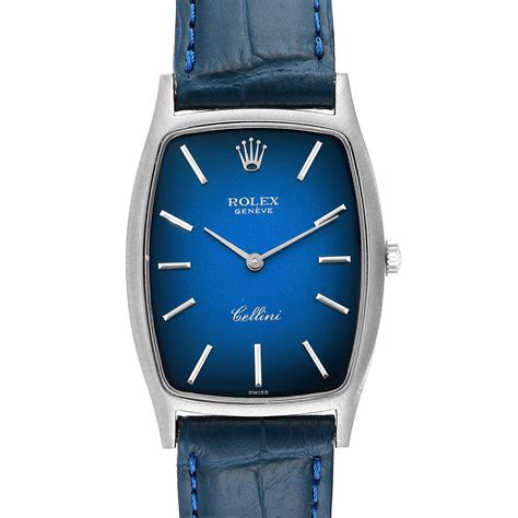 rolex cellini blue dial gold